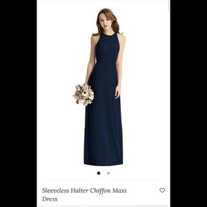 navy blue bridesmaids dress